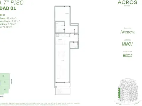 Departamento de 2 ambientes en venta en Chacarita