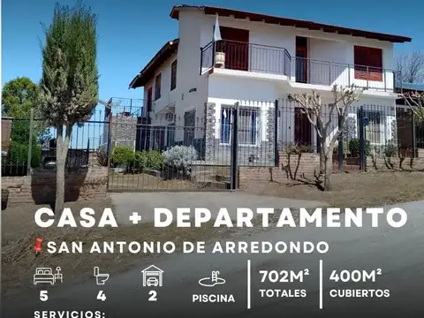 Venta Casa y Departamento En San Antonio De Arredondo Con Vista A Las Sierras y Pileta