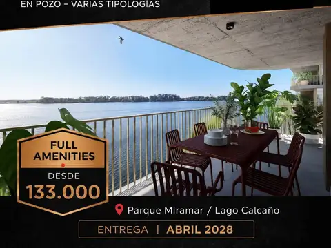 Apartamentos en Venta en Lago Calcagno. 1, 2 y 3 dorm. Terraza y Parrillero.
