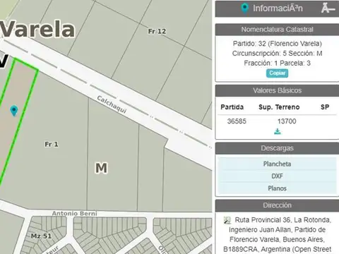 Terreno en Venta en Ingeniero Allan, USD 515.000