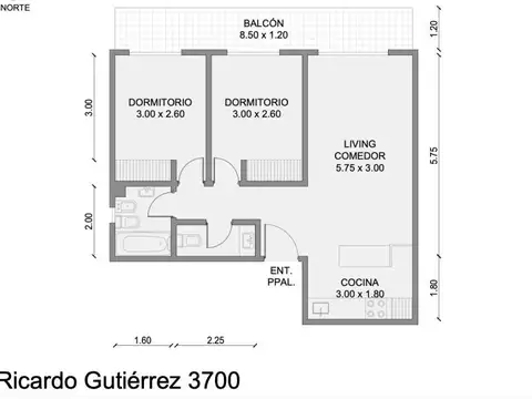 Departamento en Venta de 2 dormitorios