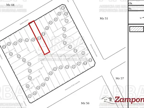 Terreno en Venta 8  mts Frente
