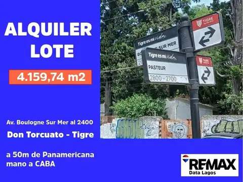 ALQUILER  MACRO LOTE DON TORCUATO 50m Panamericana