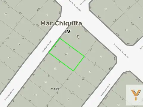 Terreno en Venta 15  mts Frente