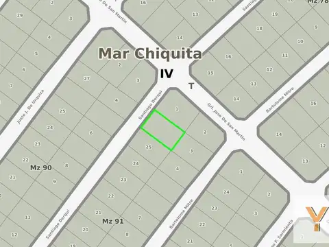 Terreno en Venta 27  mts Fondo