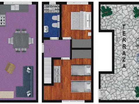 Depto Tipo Casa en Alquiler de 3 ambientes