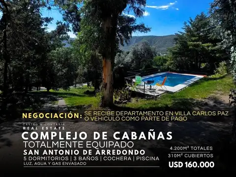 Venta Complejo Turístico Con Piscina De 3 Unidades Cerca Del Rio San Antonio