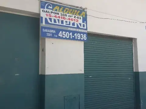 GALPON 8,66x43  300 M2 LIBRES + viv 150m2 en  acceso indep