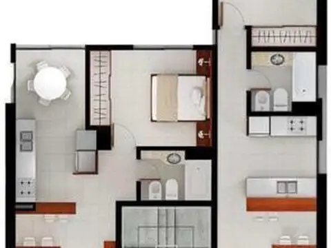 Departamento 2 ambientes con 1 baño