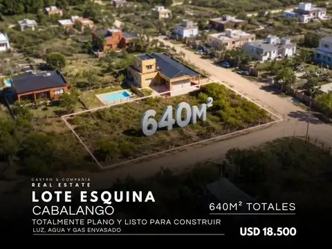 Venta En Cabalango Lote Esquina Con Vista A Las Sierras