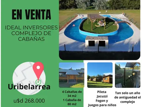COMPLEJO TURÍSTICO EN URIBELARREA - 5 CABAÑAS - PISCINA 25M