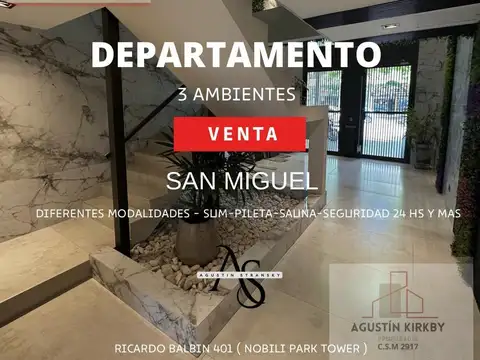 Departamento 3 ambientes de categoría en San Miguel centro