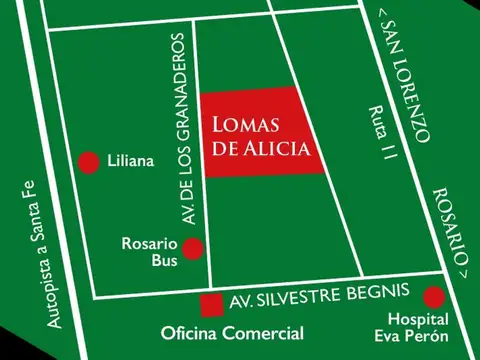 Terrenos a la  venta en Barrio Lomas de Alicia Baigorria