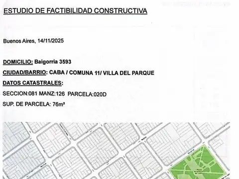 Terreno en Venta en Villa del Parque, USD 225.000