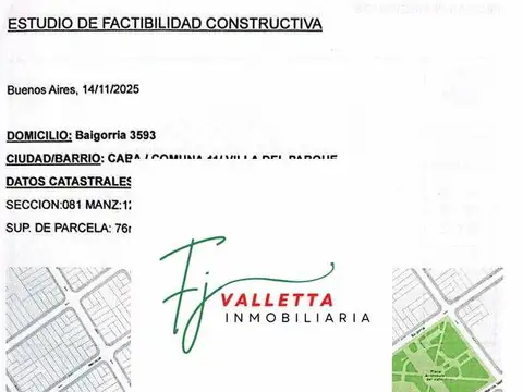 Terreno en Venta en Villa del Parque, USD 250.000