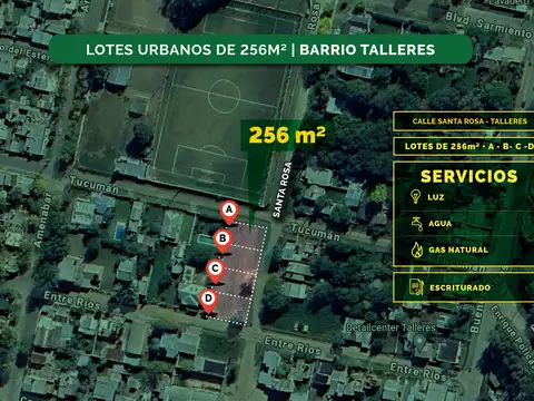 Terrenos de 256m2 en venta casco urbano Roldán