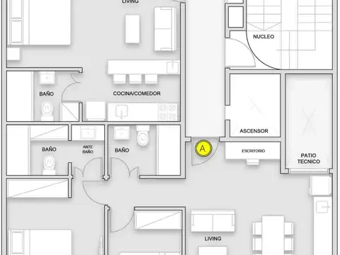 DEPARTAMENTO venta 3 AMBIENTES 80 metros POZO