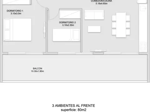 DEPARTAMENTO venta 3 AMBIENTES 80 metros POZO