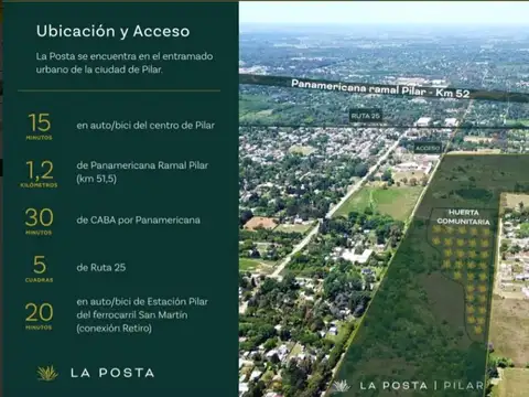 Venta  de lote  en Barrio La Posta, Pilar