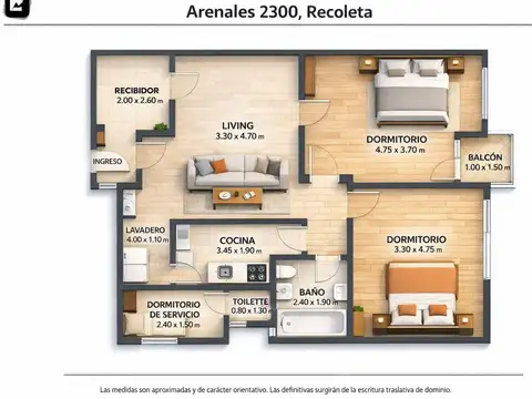 Departamento en Venta de 3 ambientes
