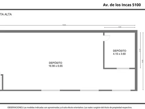 Galpon en Venta 30  mts Fondo
