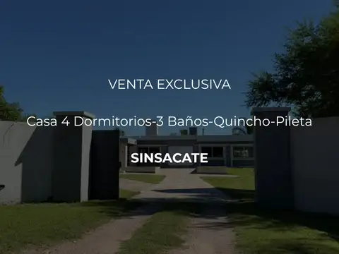 VENTA – CASA 4 DORMITORIOS - SINSACATE