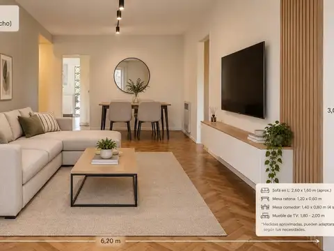 Departamento 4 ambientes con 2 baños