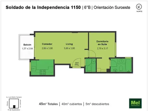Soldado De La Independencia 1100, Piso 6