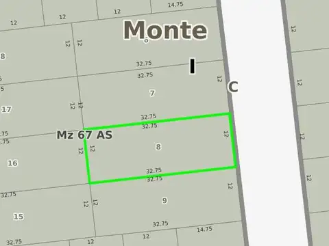 Terreno en Venta 32  mts Fondo