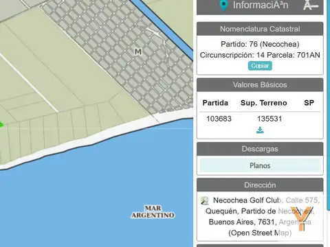 557 y Avenida Armada Argentina