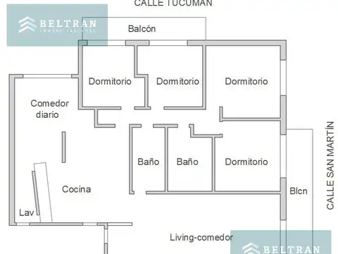Departamento 8 ambientes con 2 baños