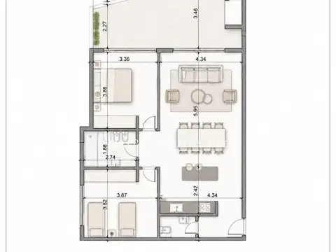 Venta Departamento en Ayres Residence 2 Dormitorios Canning 100