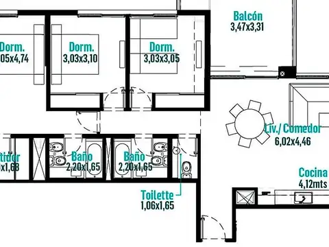 Departamento en Venta con 2 cocheras