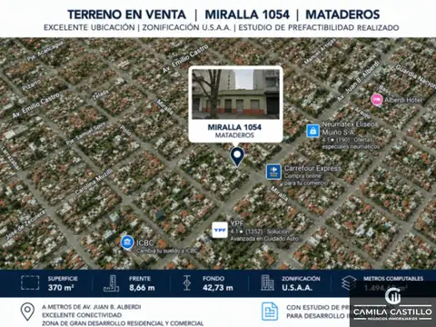Terreno / Lote en venta de 370m2 ubicado en Mataderos