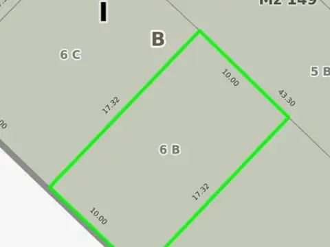 Terreno en Venta 17  mts Fondo