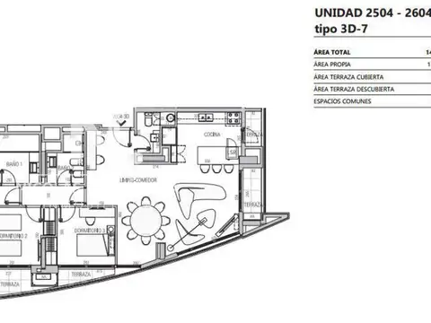 Departamento 4 ambientes con 3 baños