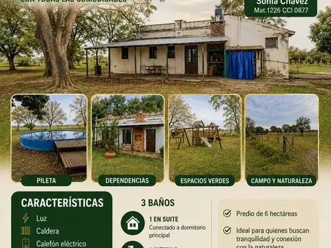 ALQUILER PERMANENTE PREDIO DE 6 HECTAREAS