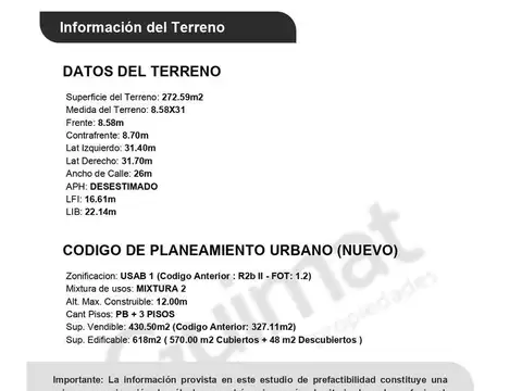 Terreno en Venta de 272,0 m2