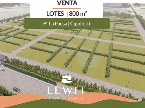 Venta terrenos | lotes 800 m² | Bº Privado La Pausa | Cipolletti