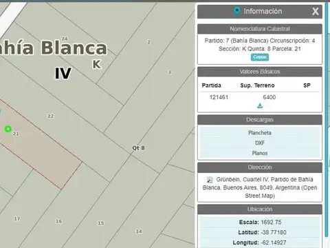 Terreno en Venta de 6400,0 m2