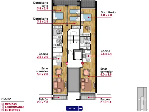 Salta 1700, Piso 01