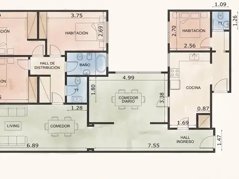 Departamento en Venta de 4 ambientes