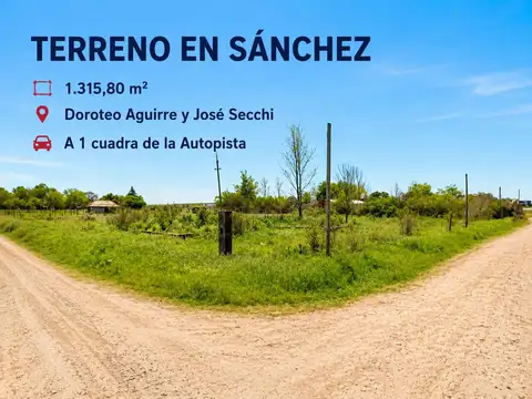 VENTA TERRENO 1.315,80 m², VILLA GENERAL SAVIO