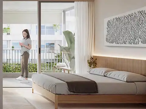 Departamento en Palermo Hollywood, con amplio balcón al frente.