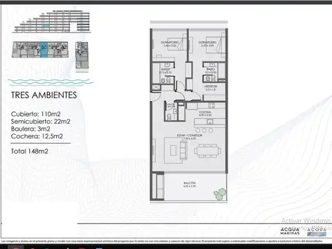 Departamento 3 ambientes con 3 baños