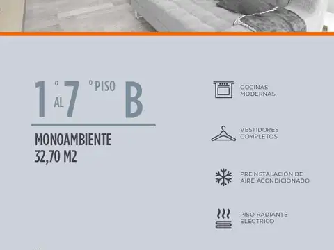 Av. San Martin 4820 5°B Monoambiente divisible con balcón en construccion