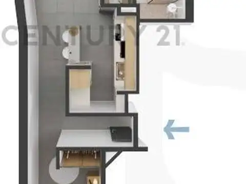 Departamento 3 ambientes con 1 baño