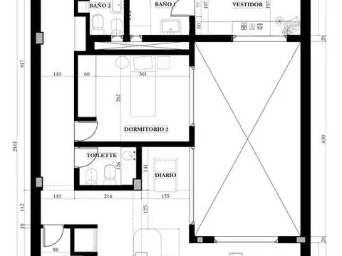 Departamento 5 ambientes con 2 baños