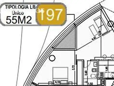 Departamento en Venta de Monoambiente