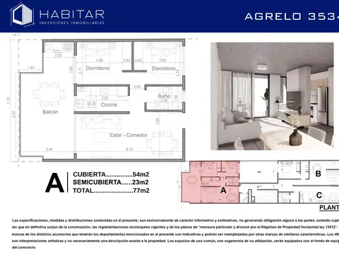 Departamento en Venta de 2 dormitorios